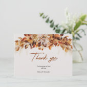 秋の花　テラコッタ　錆びた色 サンキューカード (スタンド正面)