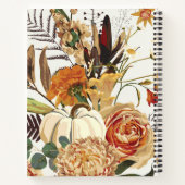 秋の花、ハーブ、キノコ。 ノートブック (裏面)