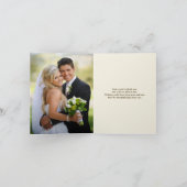 秋の花、フェイクウッド フォト サンクス カード (内部)