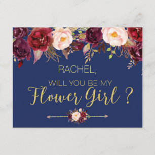 秋の花 フラワーガールカードになりますか 招待状