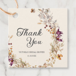 秋の花 フローラル ボヘミアンスタイルのブライズシャワー フェイバータグ