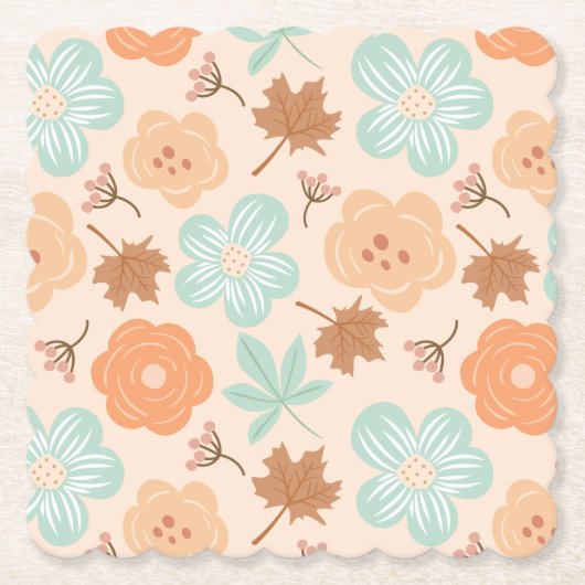 秋の花 ペーパーコースター (正面)