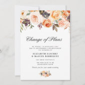 秋の花 モチーフの延期結婚式カード 招待状 (正面)