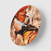 秋の花 ラウンド壁時計 (傾斜)