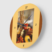 秋の花 –  ラージ壁時計 (傾斜)