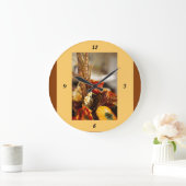 秋の花 –  ラージ壁時計 (ホーム)