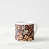 秋の花:ヴィンテージ継ぎ目のパターン エスプレッソカップ (正面右)