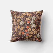 秋の花：ヴィンテージ継ぎ目のパターン クッション (裏面)