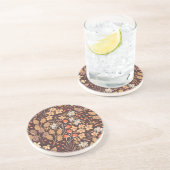 秋の花：ヴィンテージ継ぎ目のパターン コースター (側面)