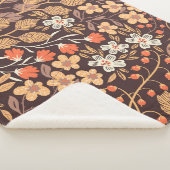 秋の花：ヴィンテージ継ぎ目のパターン シェルパブランケット (3/4)