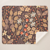 秋の花：ヴィンテージ継ぎ目のパターン シェルパブランケット (正面(横))