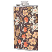 秋の花：ヴィンテージ継ぎ目のパターン フラスク (左)
