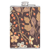 秋の花：ヴィンテージ継ぎ目のパターン フラスク (裏面)