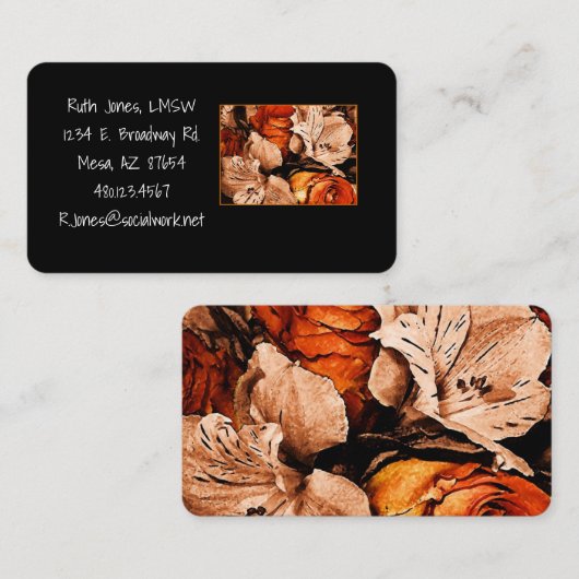 秋の花 名刺 (正面/裏面)