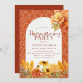 秋の花 | 引っ越し祝いパーティー 招待状 (正面/裏面)