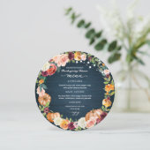 秋の花 感謝祭 夕食会 メニューカード 招待状 (スタンド正面)