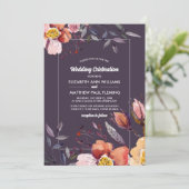 秋の花 水彩画 梅の結婚式 招待状 (スタンド正面)