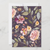 秋の花 水彩画 梅の結婚式 招待状 (裏面)