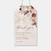 秋の花 白いリボン ブライダルシャワー ギフトタグ (正面)