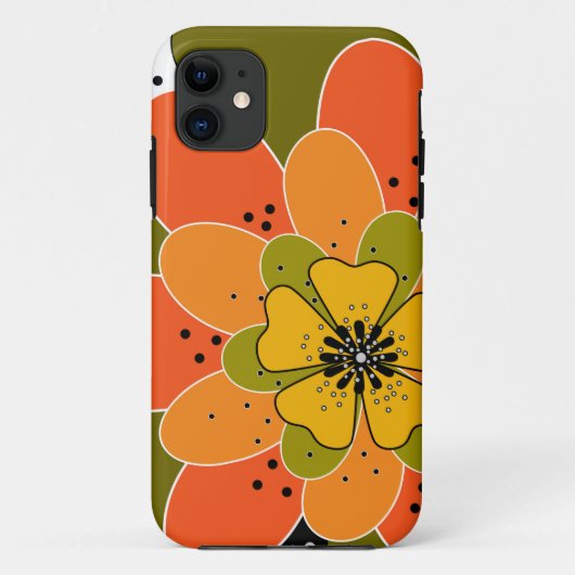 秋の花、秋、花、イラストのスロー Case-Mate iPhoneケース (裏面)