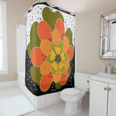 秋の花，秋，花，イラストレーション投げ シャワーカーテン (インサイチュ)