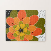 秋の花，秋，花，イラストレーション投げ ジグソーパズル (横)