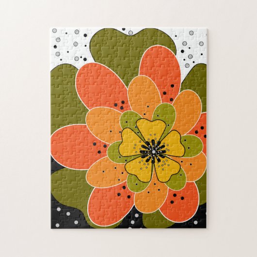 秋の花，秋，花，イラストレーション投げ ジグソーパズル (縦)