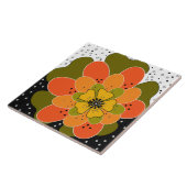 秋の花，秋，花，イラストレーション投げ タイル (側面)