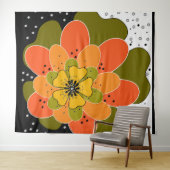 秋の花，秋，花，イラストレーション投げ タペストリー (インサイチュ(横))