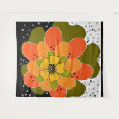 秋の花，秋，花，イラストレーション投げ タペストリー (正面(横))