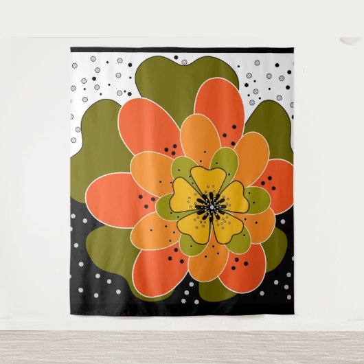 秋の花，秋，花，イラストレーション投げ タペストリー (正面)