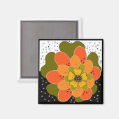 秋の花,秋,花,イラストレーション投げ マグネット (正面/裏面)