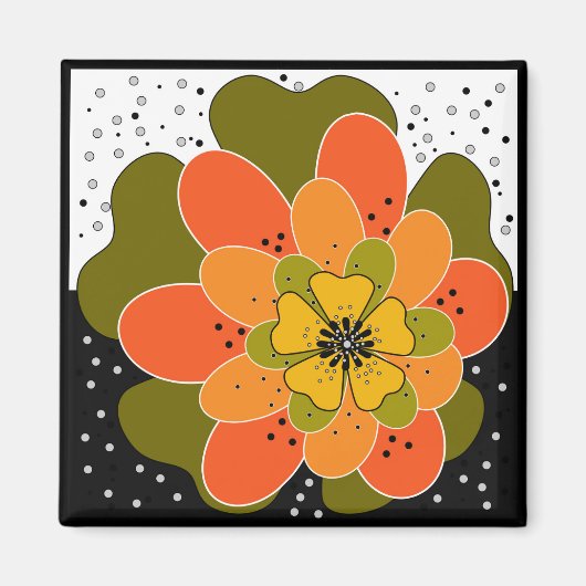 秋の花,秋,花,イラストレーション投げ マグネット (正面)