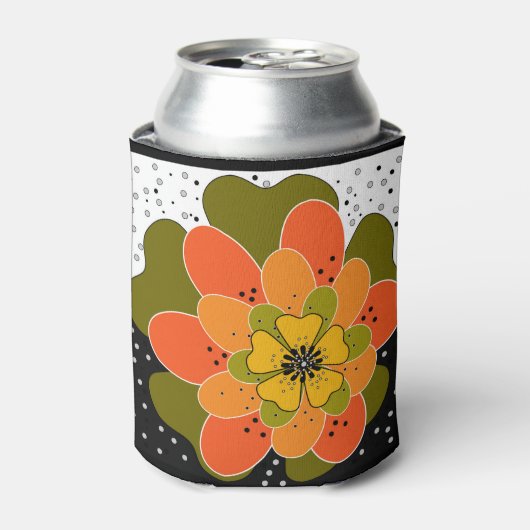 秋の花，秋，花，イラストレーション投げ 缶クーラー (缶正面)