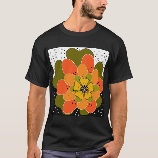 秋の花，秋，花，イラストレーション投げ Tシャツ (正面)