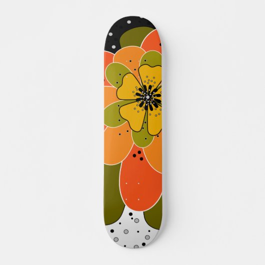 秋の花,秋,花,イラストレーション スケートボード (正面)