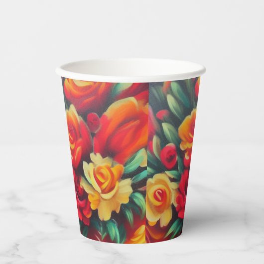 秋の花 紙コップ (正面)
