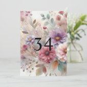 秋の花 葉 水彩 書道 テキスト 招待状 (スタンド正面)