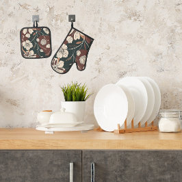 秋の花 鍋つかみ&鍋敷きセット