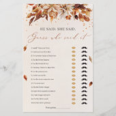 秋の花He彼女はブライダルシャワーゲームと言った (正面)