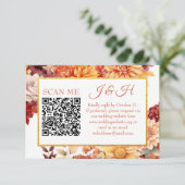 秋の花QRコード RSVP ウェディング 封入 エンクロージャーカード (スタンド正面)
