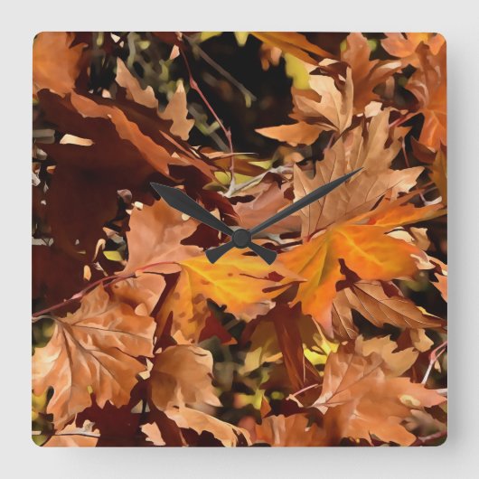 秋の芸術的紅葉 スクエア壁時計 (正面)