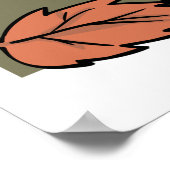 秋の茂みを抜けて見える白豚 ポスター (角)