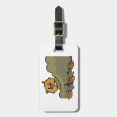 秋の茂みを抜けて見える白豚 ラゲッジタグ (正面縦)