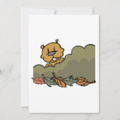 秋の茂みを抜けて見える白豚 招待状 (正面)