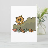 秋の茂みを抜けて見える白豚 招待状