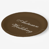 秋の茶結婚色豊かな深い素朴色 ペーパープレート (アングル)