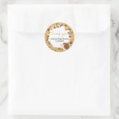 秋の茶色のハリネズミ赤ちゃんシャワーありがとう ラウンドシール (バッグ)