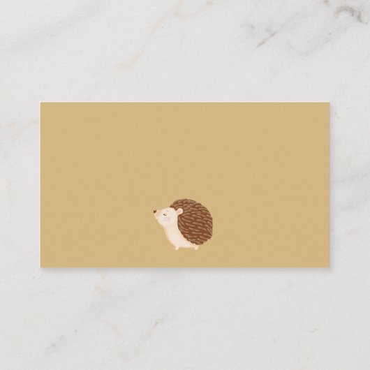 秋の茶色のハリネズミ赤ちゃんシャワーブックリクエスト エンクロージャーカード (裏面)