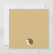 秋の茶色のハリネズミ赤ちゃんシャワー 招待状 (裏面)